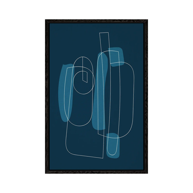 Navy Blue Abstract II by EmcDesignLab - Floater Frame Gallery-Wrapped Canvas Giclée on Canvas, 152.4 cm H x 101.6 cm W, Black