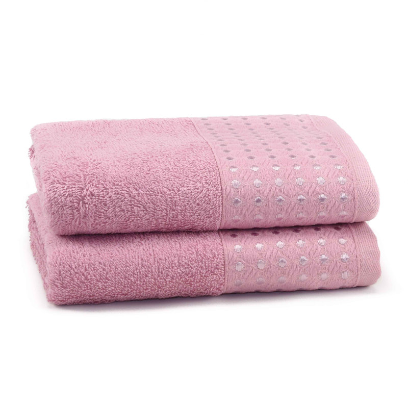 Ensemble de 2 serviettes en coton Gao, Ros