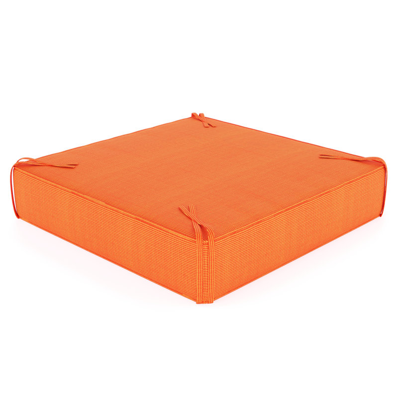 Sunbrella® Outdoor Ottoman Cushion, Sunbrella Upholstery Tangerine Sunbrella® Canvas