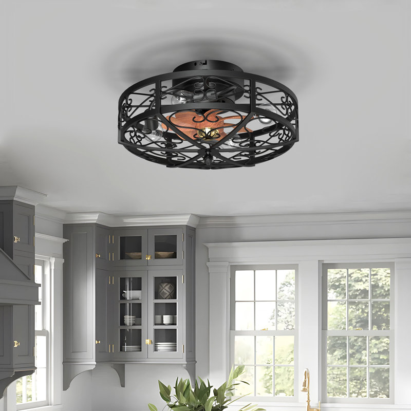 Aarzo 20'' Low Profile Dimmable Ceiling Fan with Remote Control 6-Speed Reversible Noiseless Motor Timer