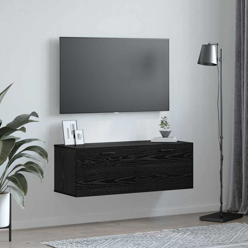 vidaXL Wall-Mounted Cabinet Wall-mounted Engineered Wood Storage Indoor Room, Black Oak