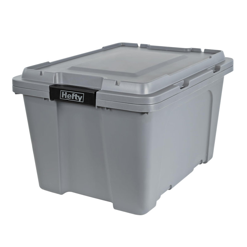 Hefty 18 Gallon MAX PRO, 72 qt, 6, Alloy Gray