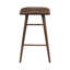 Ensemble de mobilier de bar 5 pièces, fini brun : table haute avec repose-pieds en métal et 4 tabourets. Structure en bois robuste. Esthétique classique.-423749242
