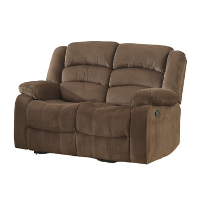 Modern & Stylish 2-Seater Upholstered Loveseat, Brown, With Pillow-Top Armrests