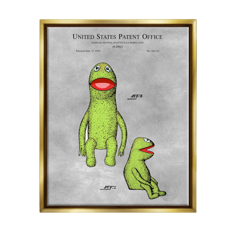 «Vintage Frog Puppet Diagram» par Karl Hronek - impression sur bois, H 31 po x l 25 po x P 1,7 po