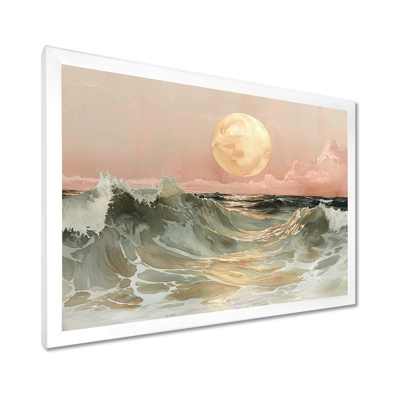 Hargrave - Coastal Wall Art, H 30 po x l 40 po, Cadre simple, Blanc