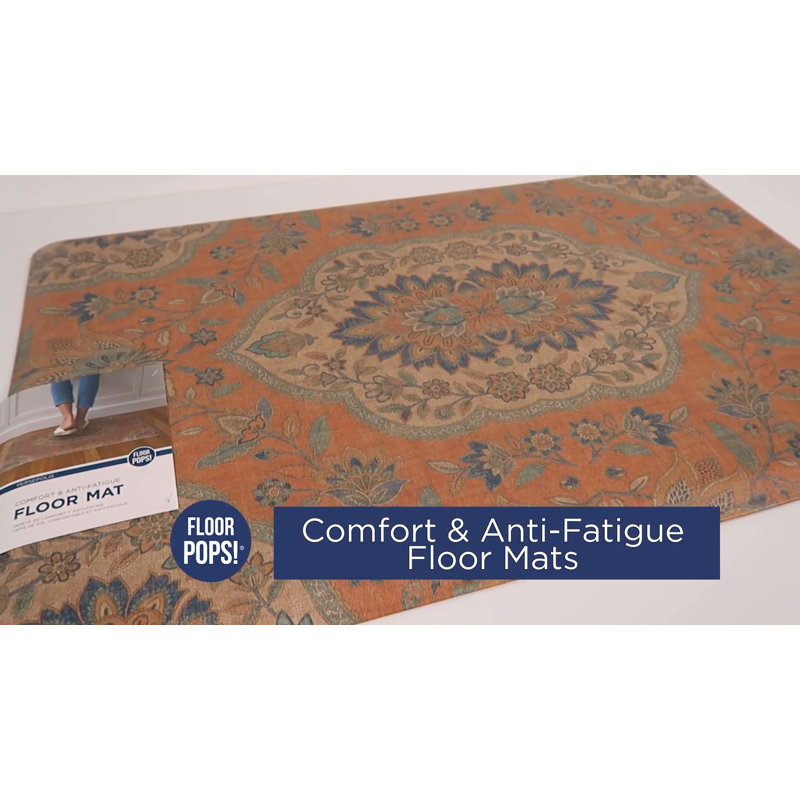 Limon Yellow and White Anti-Fatigue Comfort Mat, 60in x 20in