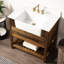 Ensemble de meuble-lavabo simple 36 po avec comptoir en quartz blanc, dosseret, entièrement assemblé Gurs Peace