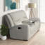 Causeuse inclinable manuelle avec console centrale Gira, 79 po, bois, beige