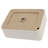 Sleek 16X12 Inch White Ceramic Vessel Bathroom Sink Rectangular - Stain , Countertop Mounting Modern Style, Install-1487387176