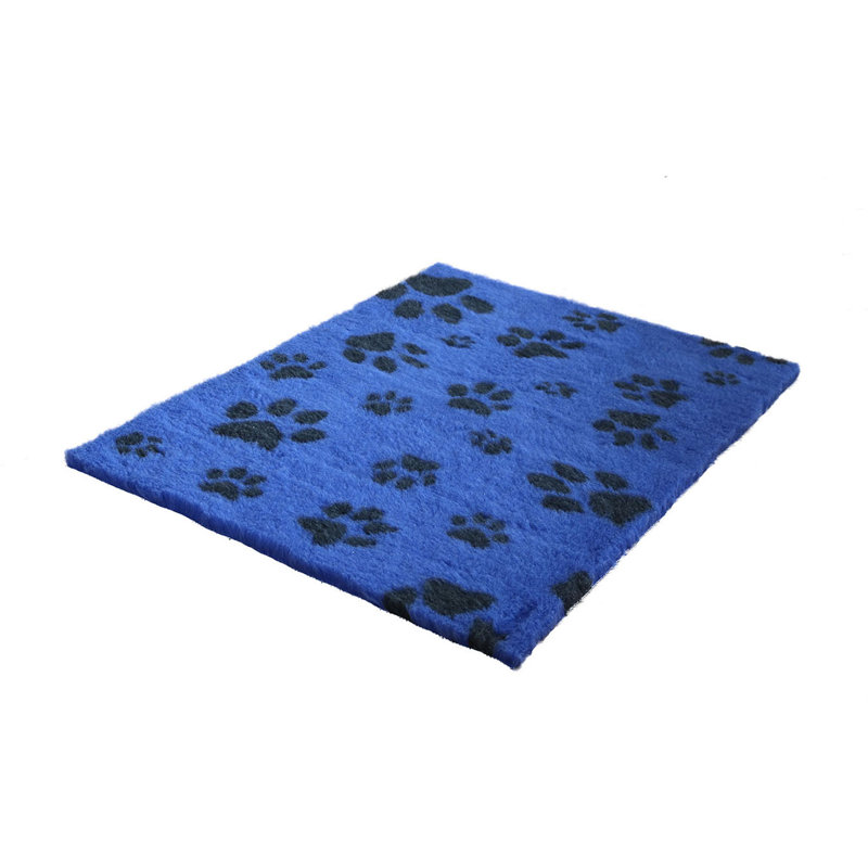 Vet Fleece Bedding | Non-Slip Multi-Paws Vet Bed O Animal Print Fleece Pet Bed, Blue/Charcoal, 3cm H x 91cm W x 91cm D