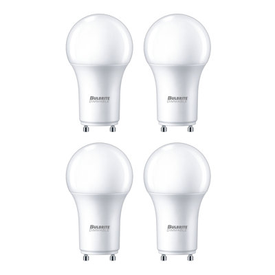 Bulbrite Pack Of (4) 9 Watt Dimmable Frost A19 LED Light Bulbs With Twist And Lock Bi-Pin (GU24) Base Warm White Light, 800 Lumens