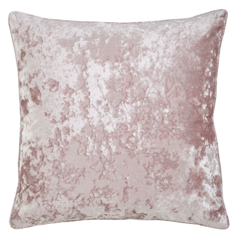 Crushed Velvet Cushion with Filling, Square 55cm, Blush