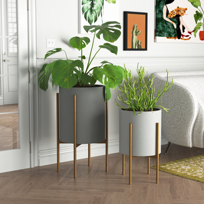 Proto 2 - Piece Metal Cachepot Planter Set