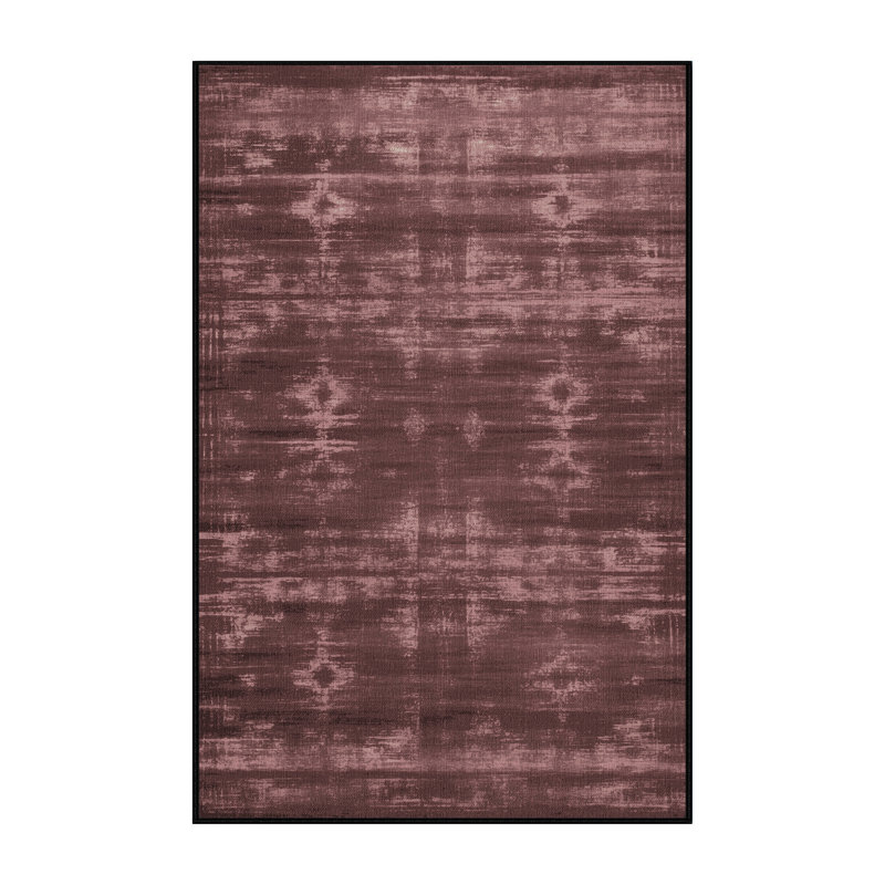 Machine Washable Abstract Brown Area Rug, Rectangle 2' x 3'