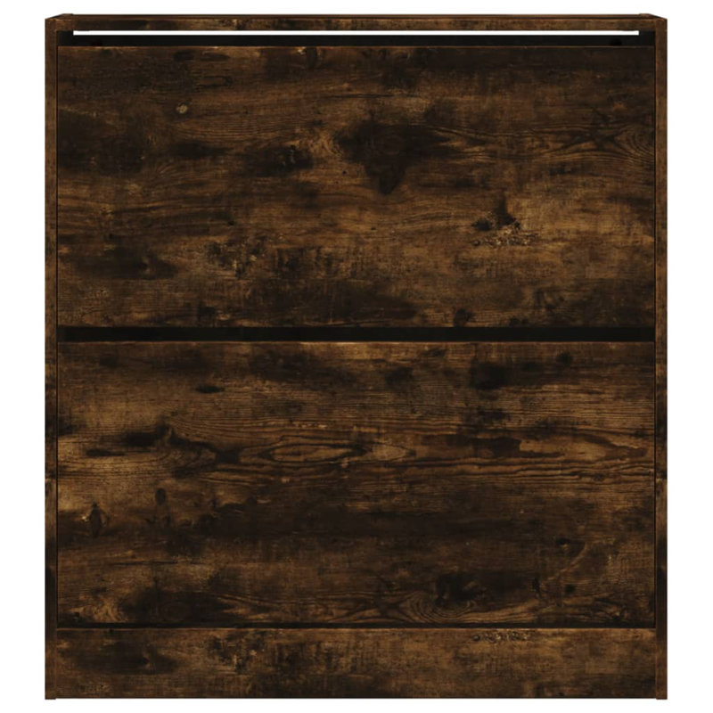 6 Pair Shoe Storage Cabinet, Smoked Oak
