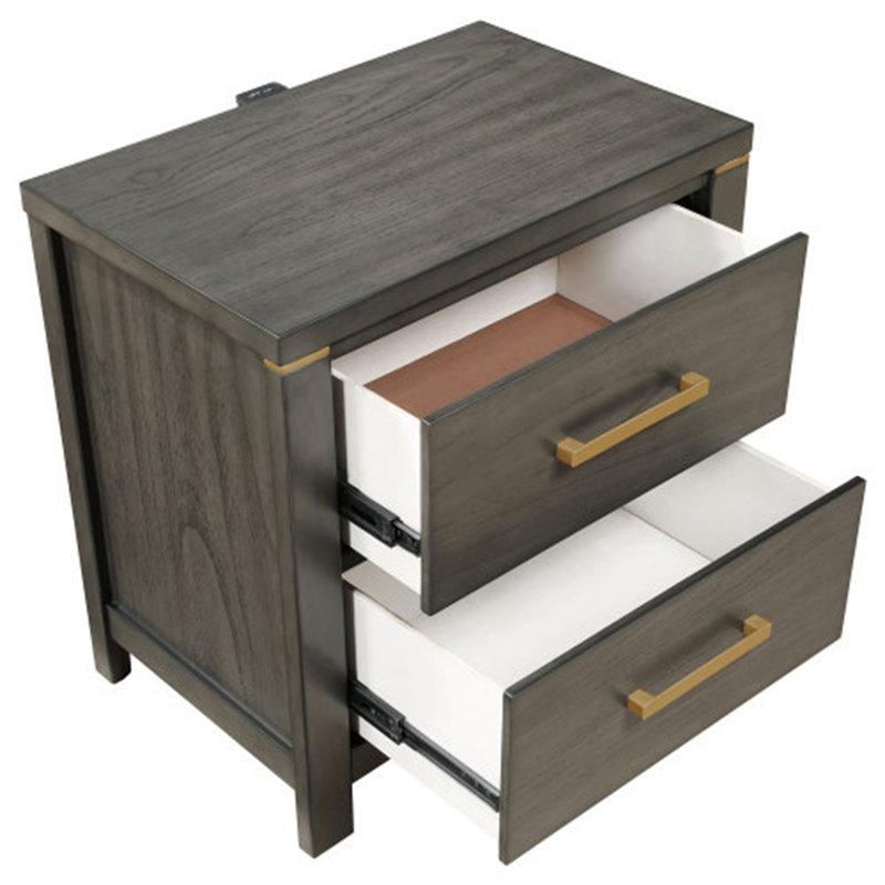 Table de chevet 2 tiroirs Herndon