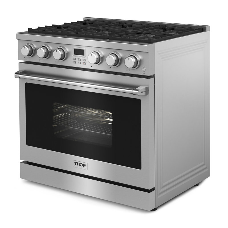 Thor Kitchen 36" 6 Cubic Feet Smart Liquid Propane Free Standing Range with 6 Burners
