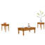 Ensemble de tables basses 3 pièces en bois massif rétro avec tiroir de rangement-807688626