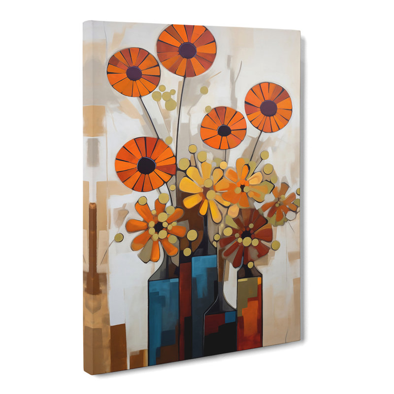 Siaosi Flowers Mid Century Style Vol.4 - Wrapped Canvas Print, 76cm H x 50cm W x 3cm D