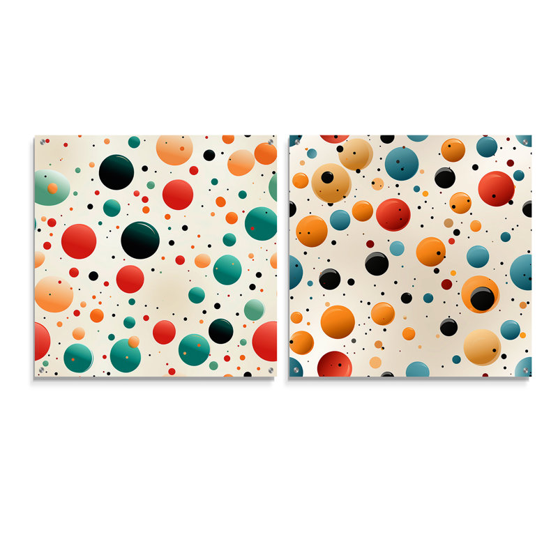 Clancie - Ensemble de 2 peintures murales abstraites en acrylique, H 30 po x l 61 po