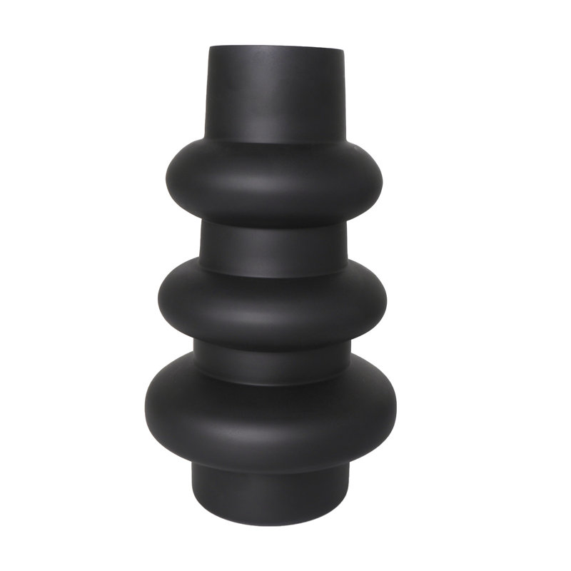 Mable 2-Piece Set Glass Table Vase, Black