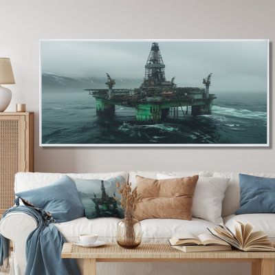 «Grey Green Winter Drilling Dynamics Oil Rig I», reproduction d'art sur toile