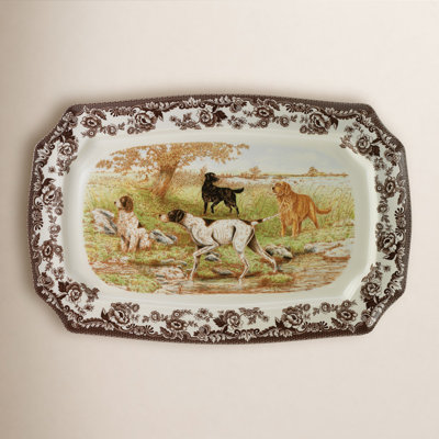Spode Woodland Dogs Rectangular Platter