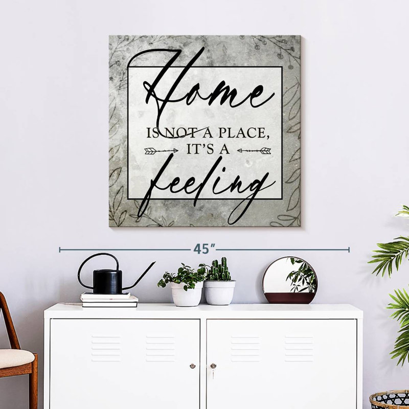 Panneau mural Khylige Home Is Not A Place It's A Feeling VI, H 30 po x l 30 po