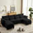 6-piece U-shaped upholstered sectional sofa-1755174000