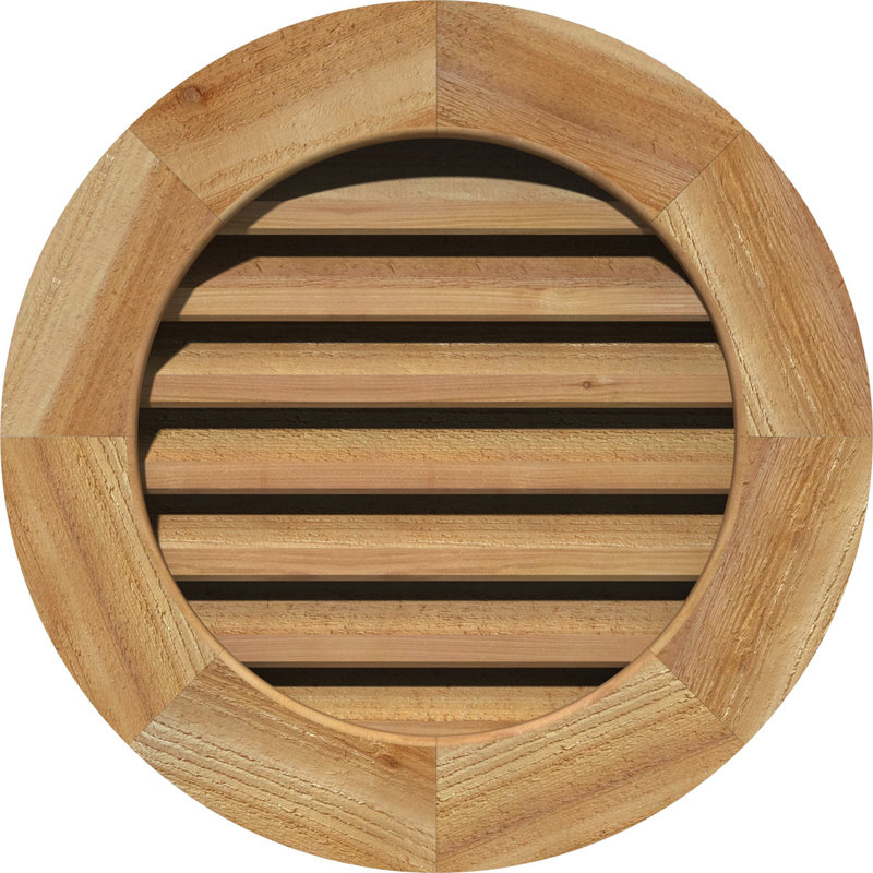 Ekena Millwork Wood Wall Vent Cover, 31" H x 31" W (RO: 26" H x 26" W), Unfinished Western Red Cedar (Rough Sawn)