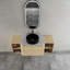 Meuble-lavabo mural de 54 po avec lavabo d'art en céramique, 2 tablettes de rangement et portes à fermeture en douceur, peu encombrant et élégant