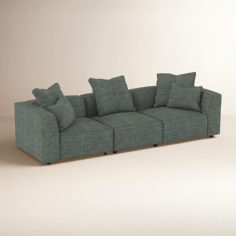 Del Modular Upholstered Sectional, Napa Steel Polyester