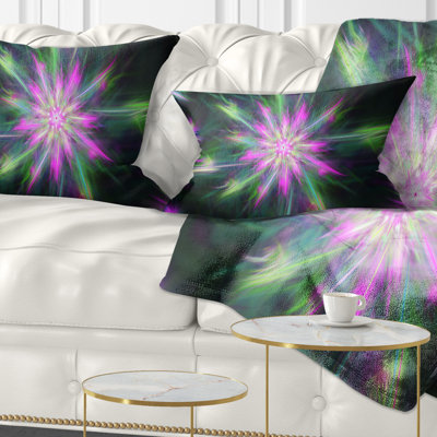Coussin décoratif à imprimé abstrait vert