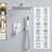12-Inch Wall Mounted Rain Shower System with Handheld Shower Head and Rough-In Valve-122422577