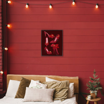 Chaussures Ruby Red, giclée encadrée, design par Hillary Holt
