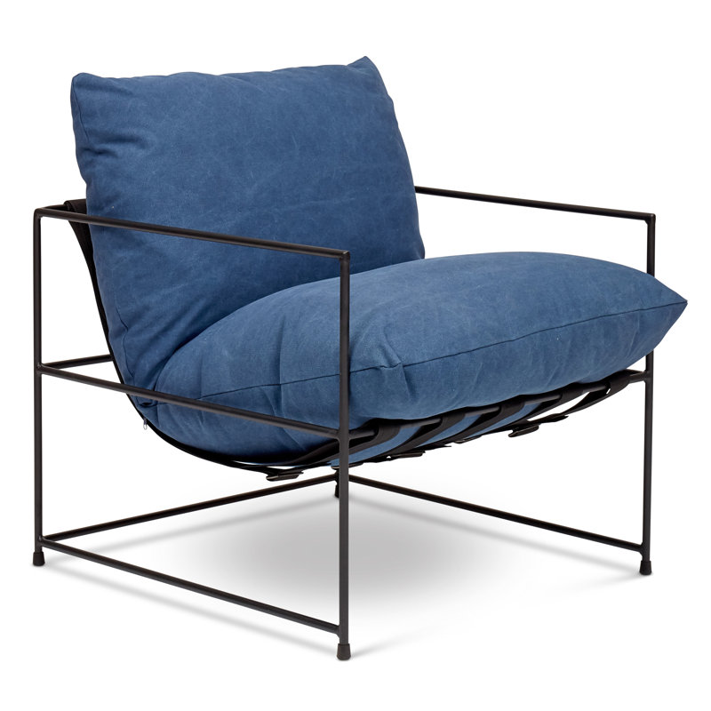 Danita Armchair, Washed Blue Performance Canvas