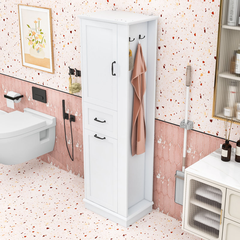 Armoire de rangement en bois avec compartiment inclinable, porte à fermeture en douceur et tablette réglable, Blanc