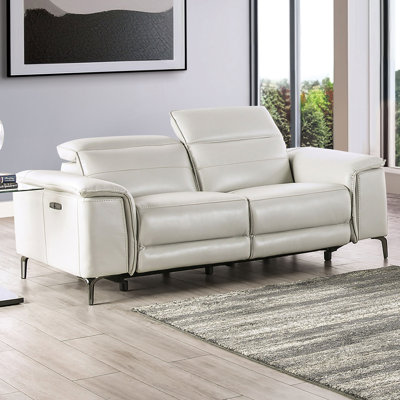 72.4" W Contemporary Power Loveseat, Black