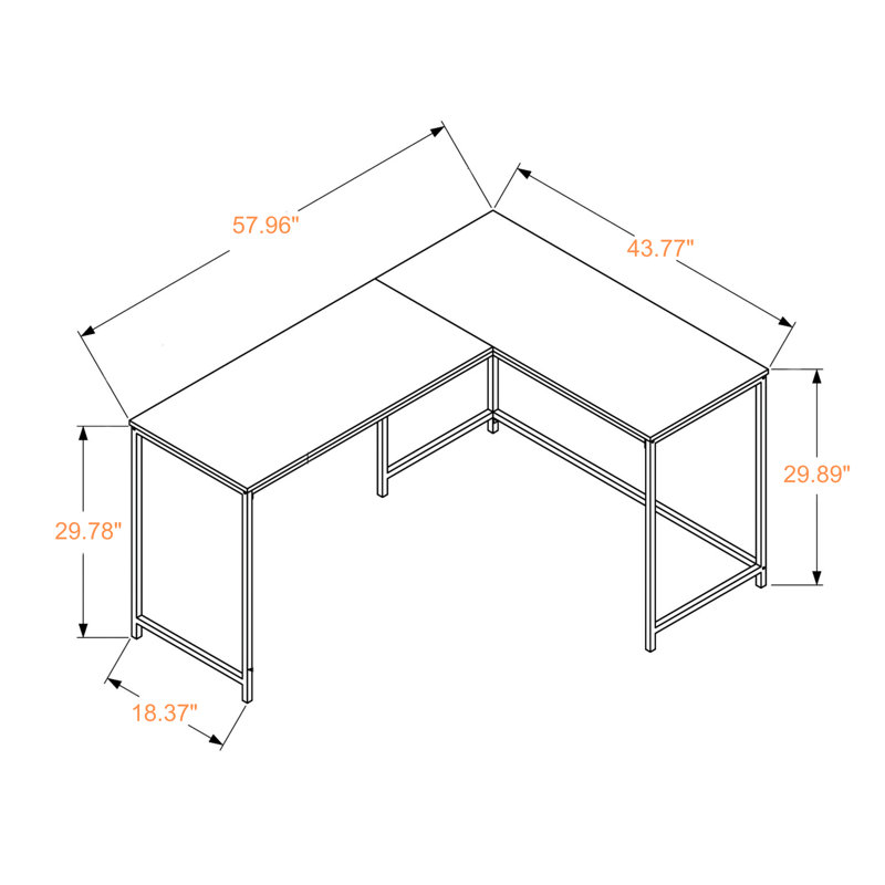 Overlea Corner L Shape Modern Computer Desk