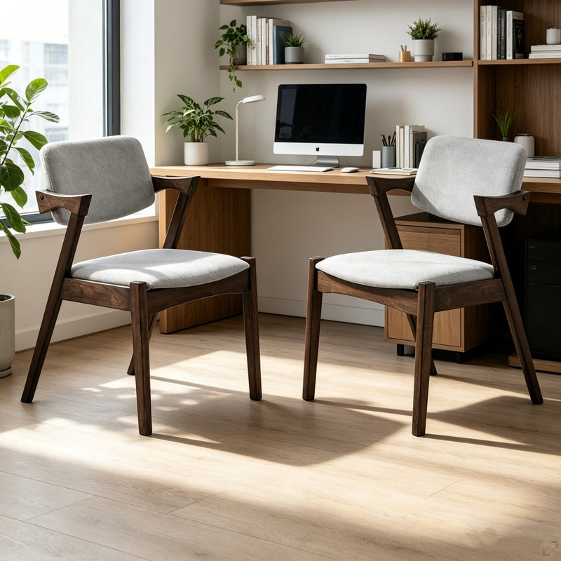 Ensemble de 2 chaises de salle à manger avec accoudoirs Mid-Century