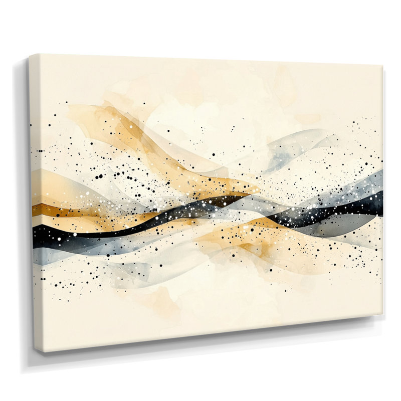 «Whiteout Beige and Grey Balance I», art mural abstrait minimaliste, H 34 po x l 44 po, Toile tendue, Ne s’applique pas