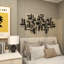 Décoration murale géométrique en métal à rayures 3D-71263994