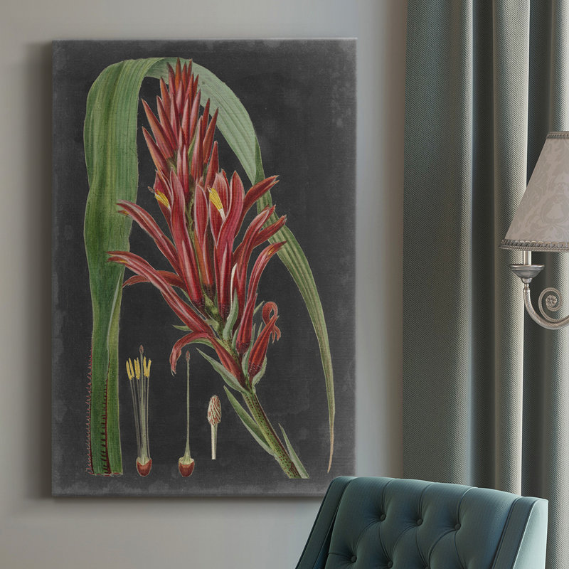 Dramatic Tropicals II - peinture sur toile tendue, H 18 po x l 12 po x P 1 po