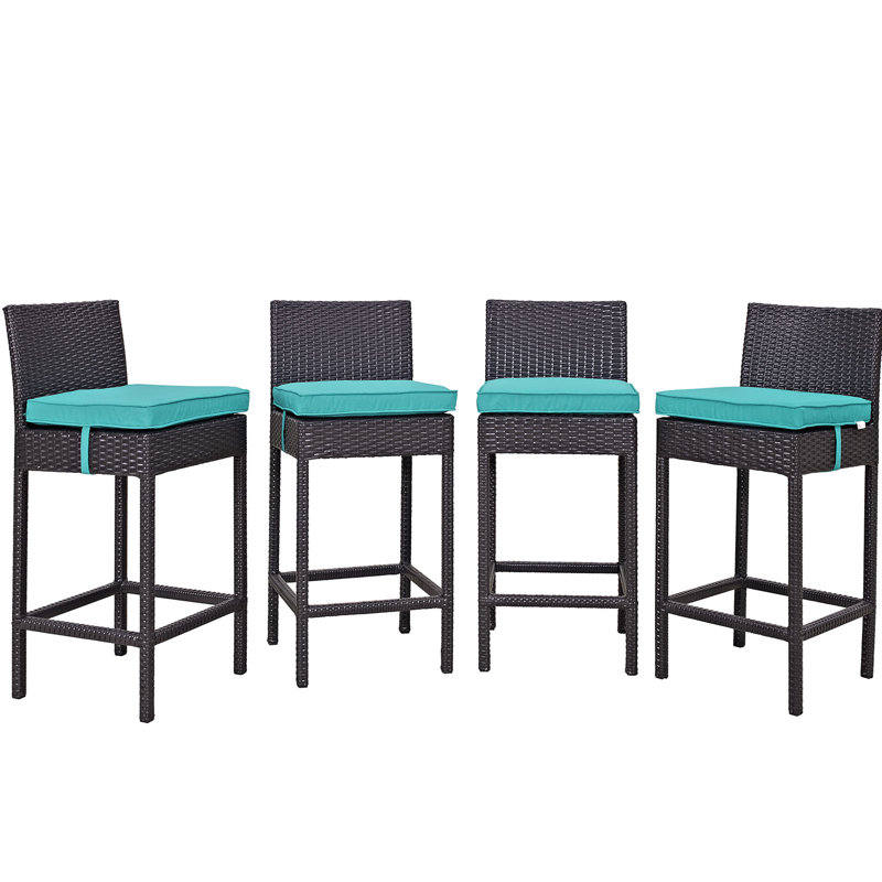 Chaise de patio avec coussin Convene, Espresso et turquoise