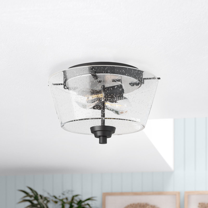 Witte Glass Flush Mount, Espresso