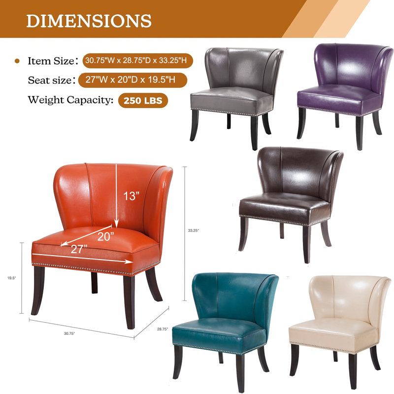Chaise d'appoint 30,7 po Idom, Orange
