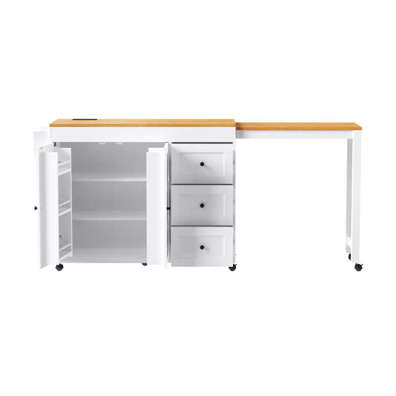 Farmhouse Kitchen Island, White