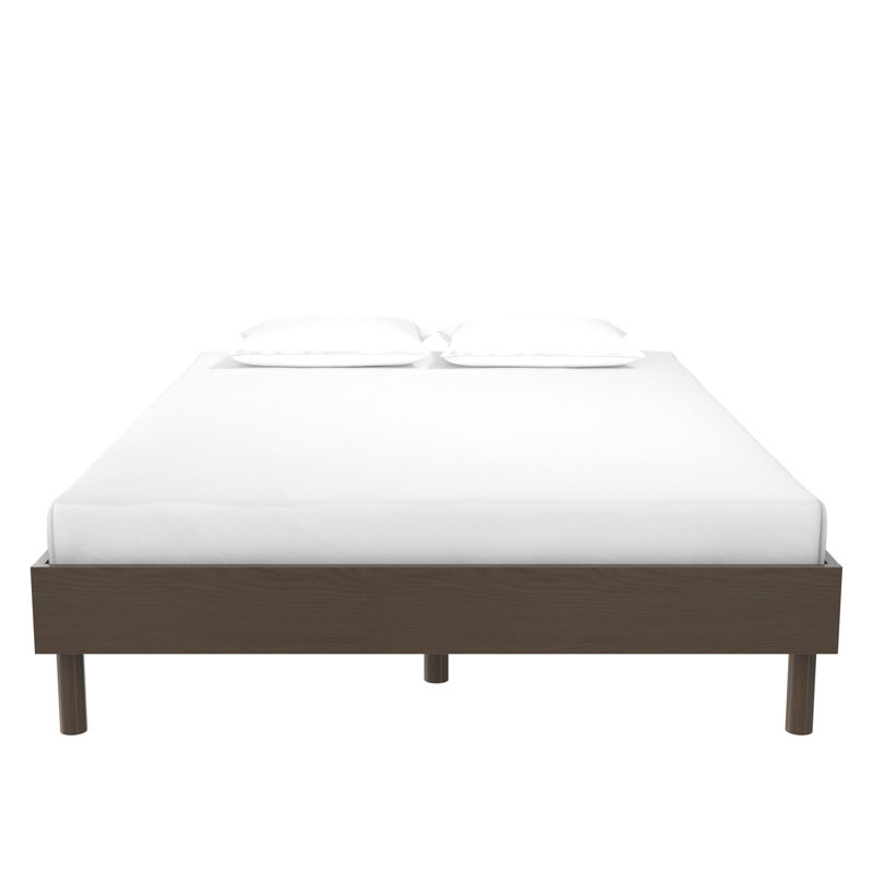 Lit plateforme en bois sans outils avec support en lattes Kendrah, Grand lit
