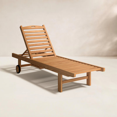 Andy 26" Teak Patio Chaise Lounge